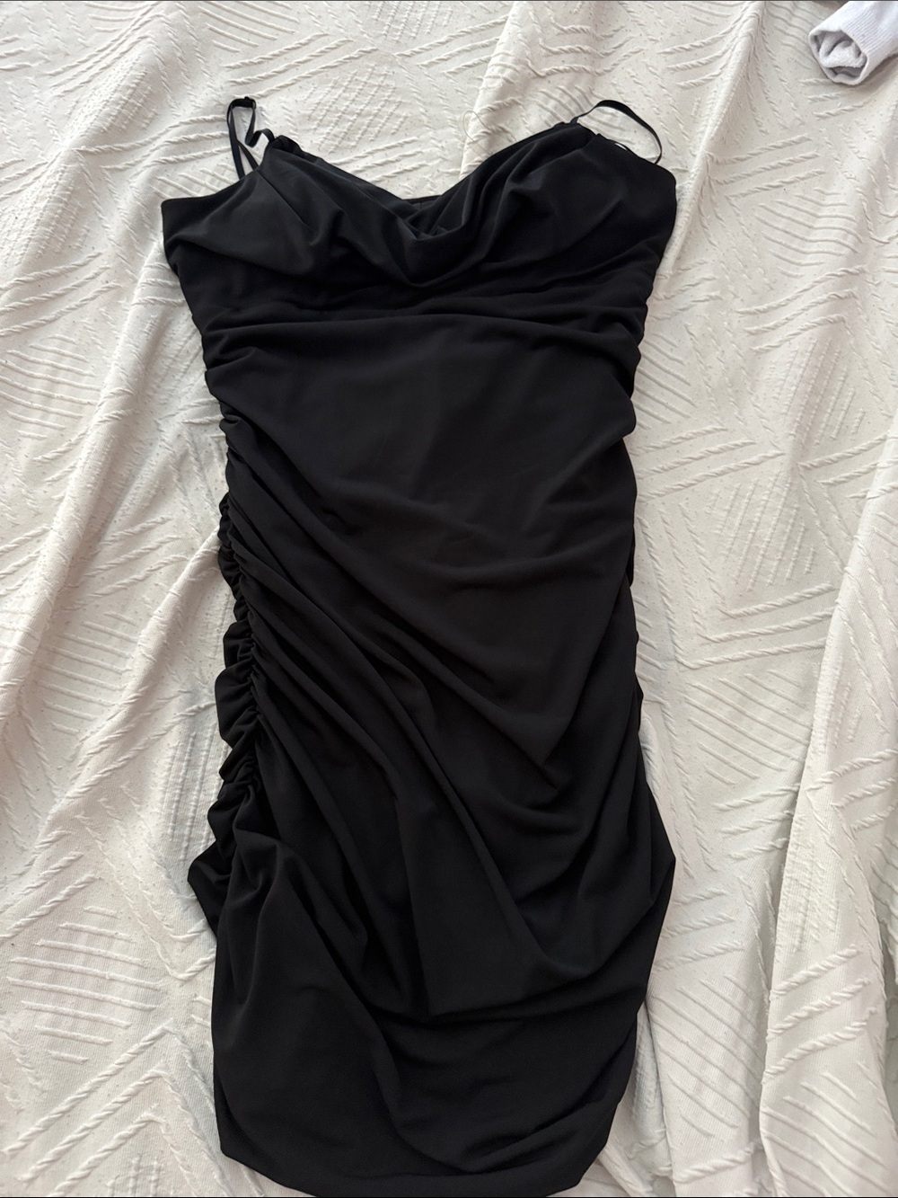 Black Ruched bodycon Dress - Women